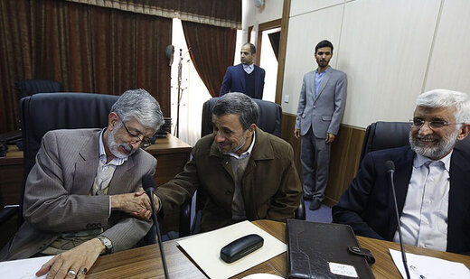 بوسبیدن دست فرح دروغ چندش آور شکایت از احمدی نژاد حداد عادل