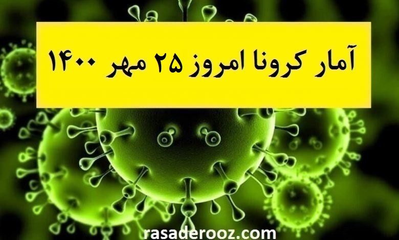 آمار کرونا امروز 25 مهر 1400 آمار کرونا امروز یکشنبه 25 مهر 1400