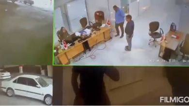 فیلم حضور عبدالباقی در دفترش هنگام ریزش ساختمان متروپل 1