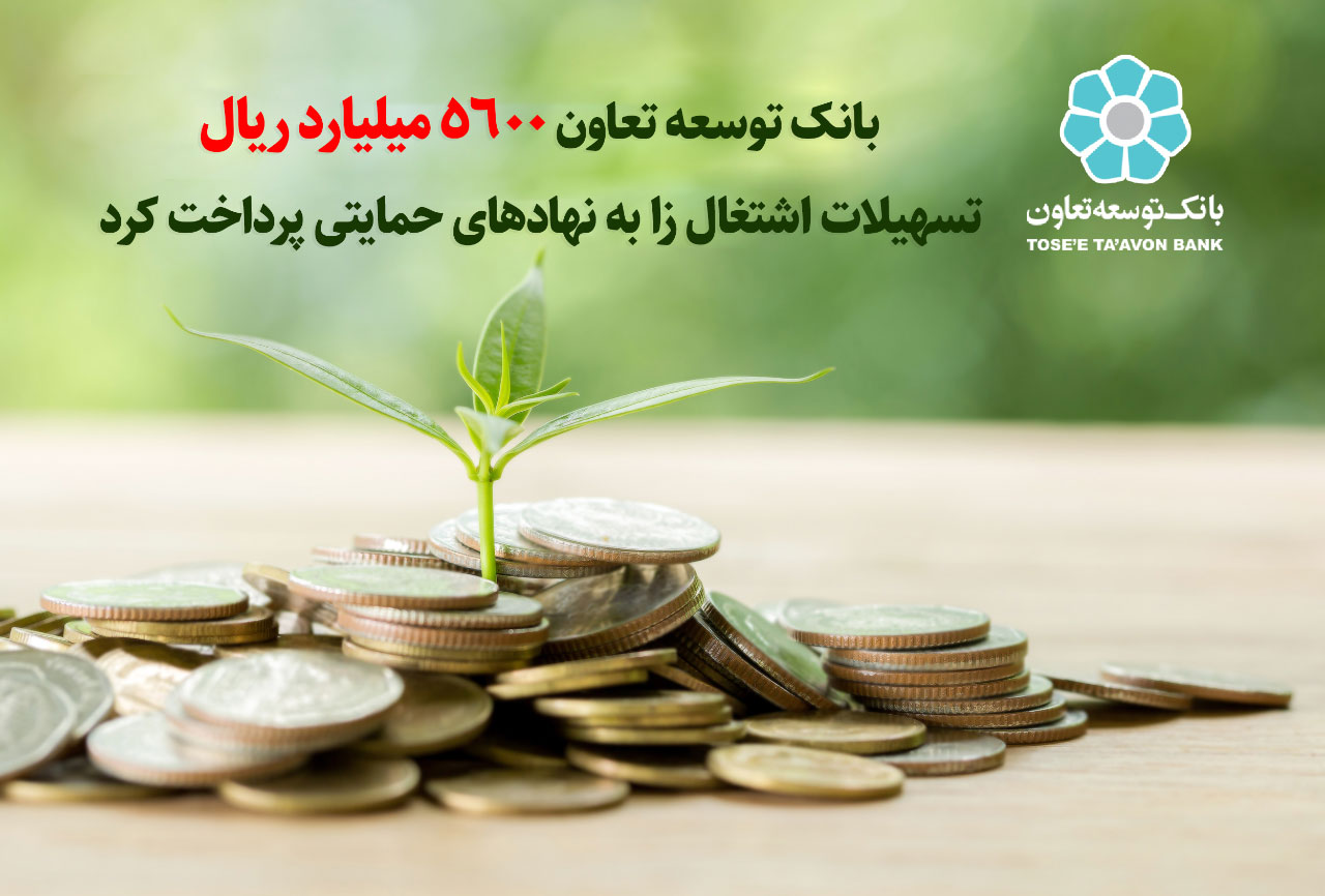 بانک توسعه تعاون 5600 میلیارد ریال تسهیلات به مددجویان نهاد های حمایتی پرداخت کرد