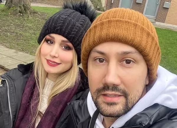 عکس عاشقانه شاهرخ استخری و همسرش در بلژیک