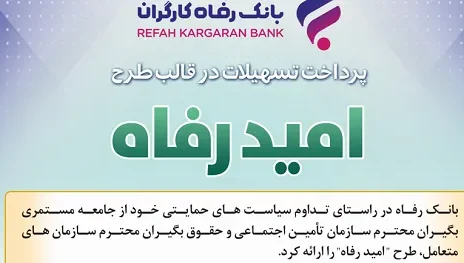 اسامی برگزیدگان تیرماه قرعه‌کشی تسهیلات طرح “امید رفاه” بانک رفاه کارگران اعلام شد