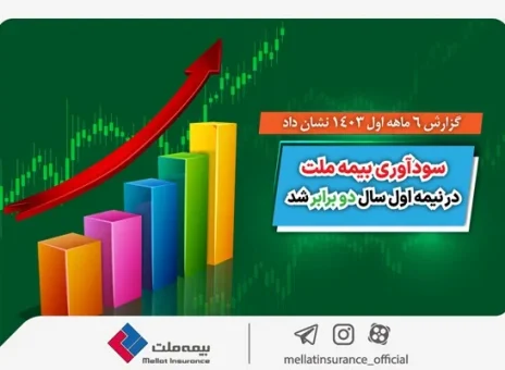 گزارش ۶ ماهه اول ۱۴۰۳ نشان داد؛ سودآوری بیمه ملت در نیمه اول سال دو برابر شد