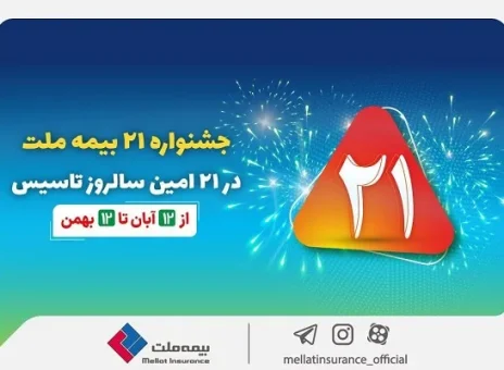 به مناسبت بیست‌و‌یکمین سالگرد تاسیس؛ جشنواره ۲۱ بیمه ملت به مدت سه ماه برگزار می‌شود