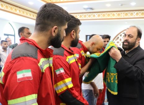 حضور کاروان خادمین حرم مطهر حضرت امام رضا (ع) در شرکت صبا فولاد خلیج فارس