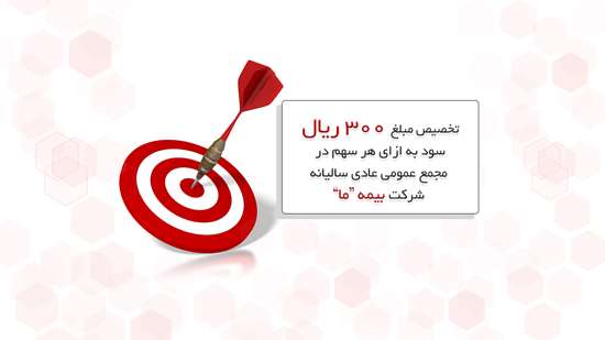تخصیص مبلغ   ۳۰۰ ریال سود به ازای هر سهم در مجمع عمومی عادی سالیانه شرکت بیمه ما