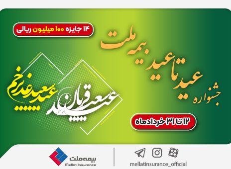 ۱۴ جایزه ۱۰۰ میلیون ریالی در جشنواره عید تا عید بیمه ملت