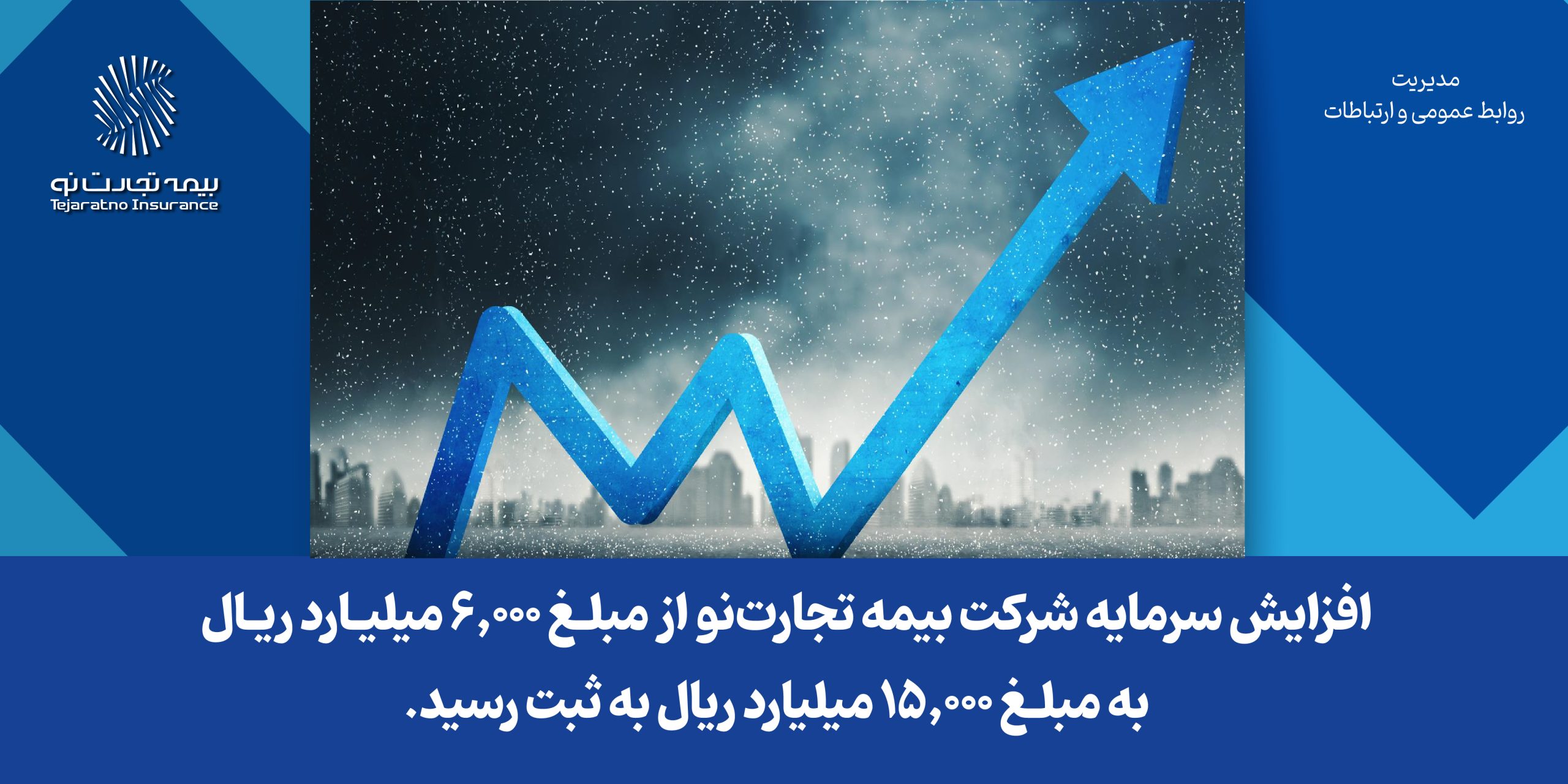افزایش سرمایه شرکت بیمه تجارت‌نو از مبلغ ۶,۰۰۰ میلیارد ریال به مبلغ ۱۵,۰۰۰ میلیارد ریال به ثبت رسید