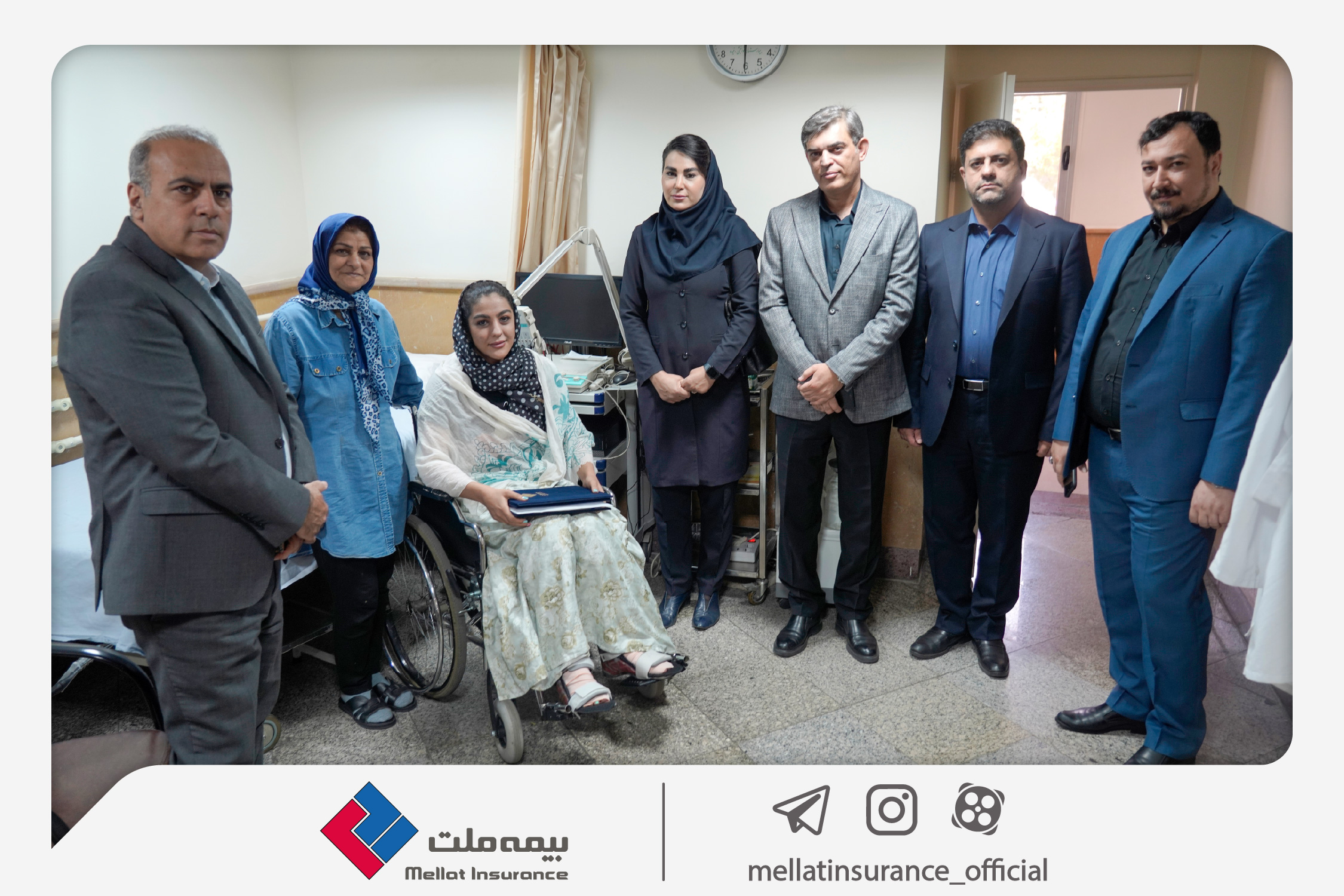 عیادت مدیران بیمه ملت از نماینده سانحه‌دیده شرکت